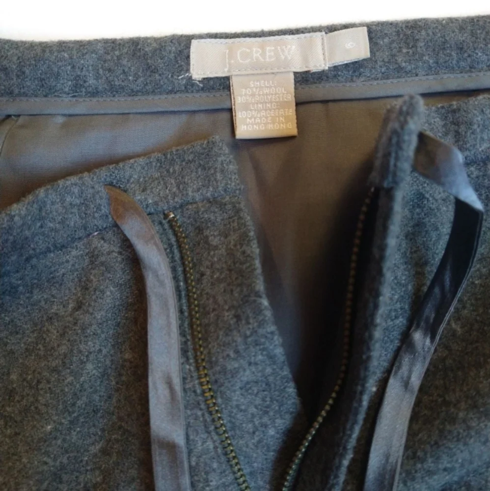 Minimalist Classy Preppy J. Crew skirt Wool front quarter zip Sz s - Picture 4 of 6